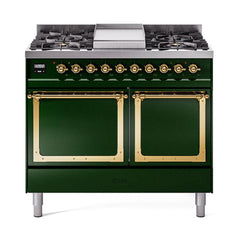 ILVE Nostalgie II Noblesse 40" Dual Fuel Range with 6 Burners Solid Door - UND40FQNMP - The Home Selection
