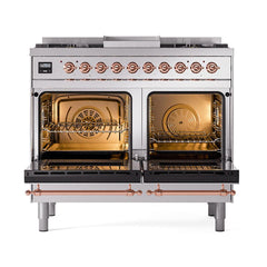 ILVE Nostalgie II Noblesse 40" Dual Fuel Range with 6 Burners Solid Door - UND40FQNMP - The Home Selection