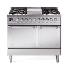 ILVE Nostalgie II Noblesse 40" Dual Fuel Range with 6 Burners Solid Door - UND40FQNMP - The Home Selection