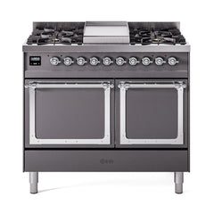 ILVE Nostalgie II Noblesse 40" Dual Fuel Range with 6 Burners Solid Door - UND40FQNMP - The Home Selection