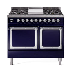 ILVE Nostalgie II Noblesse 40" Dual Fuel Range with 6 Burners Solid Door - UND40FQNMP - The Home Selection