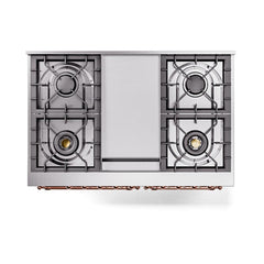 ILVE Nostalgie II Noblesse 40" Dual Fuel Range with 6 Burners Solid Door - UND40FQNMP - The Home Selection