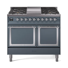 ILVE Nostalgie II Noblesse 40" Dual Fuel Range with 6 Burners Solid Door - UND40FQNMP - The Home Selection