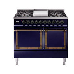 ILVE Nostalgie II Noblesse 40" Dual Fuel Range with 6 Burners Solid Door - UND40FQNMP - The Home Selection