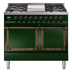 ILVE Nostalgie II Noblesse 40" Dual Fuel Range with 6 Burners Solid Door - UND40FQNMP - The Home Selection