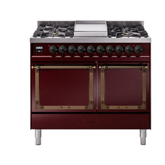 ILVE Nostalgie II Noblesse 40" Dual Fuel Range with 6 Burners Solid Door - UND40FQNMP - The Home Selection