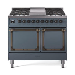 ILVE Nostalgie II Noblesse 40" Dual Fuel Range with 6 Burners Solid Door - UND40FQNMP - The Home Selection