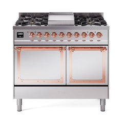 ILVE Nostalgie II Noblesse 40" Dual Fuel Range with 6 Burners Solid Door - UND40FQNMP - The Home Selection