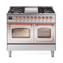 ILVE Nostalgie II Noblesse 40" Dual Fuel Range with 6 Burners Triple Glass Door - UND40FNMP - The Home Selection