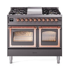 ILVE Nostalgie II Noblesse 40" Dual Fuel Range with 6 Burners Triple Glass Door - UND40FNMP - The Home Selection