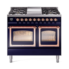 ILVE Nostalgie II Noblesse 40" Dual Fuel Range with 6 Burners Triple Glass Door - UND40FNMP - The Home Selection