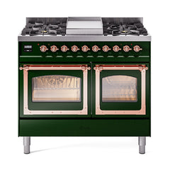 ILVE Nostalgie II Noblesse 40" Dual Fuel Range with 6 Burners Triple Glass Door - UND40FNMP - The Home Selection