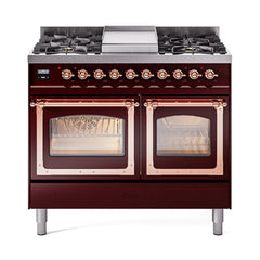 ILVE Nostalgie II Noblesse 40" Dual Fuel Range with 6 Burners Triple Glass Door - UND40FNMP - The Home Selection