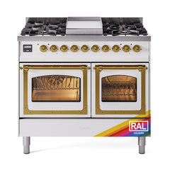 ILVE Nostalgie II Noblesse 40" Dual Fuel Range with 6 Burners Triple Glass Door - UND40FNMP - The Home Selection