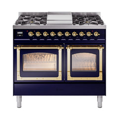 ILVE Nostalgie II Noblesse 40" Dual Fuel Range with 6 Burners Triple Glass Door - UND40FNMP - The Home Selection