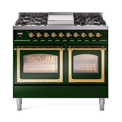 ILVE Nostalgie II Noblesse 40" Dual Fuel Range with 6 Burners Triple Glass Door - UND40FNMP - The Home Selection