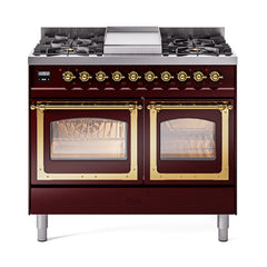 ILVE Nostalgie II Noblesse 40" Dual Fuel Range with 6 Burners Triple Glass Door - UND40FNMP - The Home Selection