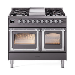 ILVE Nostalgie II Noblesse 40" Dual Fuel Range with 6 Burners Triple Glass Door - UND40FNMP - The Home Selection