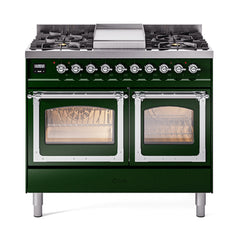 ILVE Nostalgie II Noblesse 40" Dual Fuel Range with 6 Burners Triple Glass Door - UND40FNMP - The Home Selection