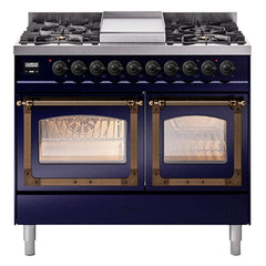 ILVE Nostalgie II Noblesse 40" Dual Fuel Range with 6 Burners Triple Glass Door - UND40FNMP - The Home Selection