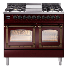 ILVE Nostalgie II Noblesse 40" Dual Fuel Range with 6 Burners Triple Glass Door - UND40FNMP - The Home Selection