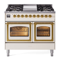 ILVE Nostalgie II Noblesse 40" Dual Fuel Range with 6 Burners Triple Glass Door - UND40FNMP - The Home Selection