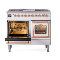 ILVE Nostalgie II Noblesse 40" Dual Fuel Range with 6 Burners Triple Glass Door - UND40FNMP - The Home Selection