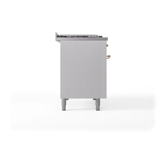 ILVE Nostalgie II Noblesse 48 inch Dual Fuel Range 5 Sealed Burners + Griddle + French Top, Solid Door - UN48FSQNMP - The Home Selection