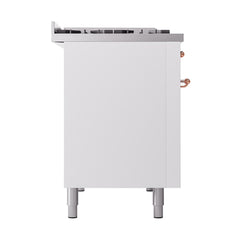 ILVE Nostalgie II Noblesse 48 inch Dual Fuel Range 8 Sealed Burners + Griddle , Solid Door - UN48FQNMP - The Home Selection