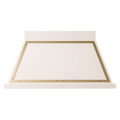 ILVE Nostalgie II Noblesse 48 Inch Wall Mount Range Hood Antique White 600 CFM LED Retro Style - UANB48 - The Home Selection