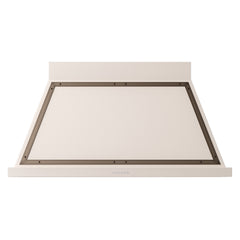 ILVE Nostalgie II Noblesse 48 Inch Wall Mount Range Hood Antique White 600 CFM LED Retro Style - UANB48 - The Home Selection