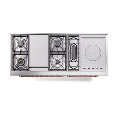 ILVE Nostalgie II Noblesse 60" Dual Fuel Range 7 Sealed Burners + Griddle + French Top,Triple Glass Door - UN60FSNMP - The Home Selection