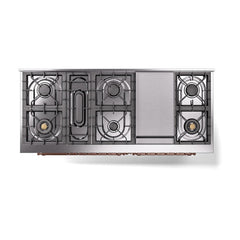 ILVE Nostalgie II Noblesse 60″ Dual Fuel Range 9 Sealed Burners + Griddle, Solid Door - UN60FQNMP - The Home Selection