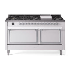 ILVE Nostalgie II Noblesse 60″ Dual Fuel Range 9 Sealed Burners + Griddle, Solid Door - UN60FQNMP - The Home Selection