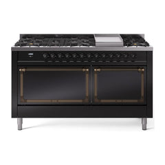 ILVE Nostalgie II Noblesse 60″ Dual Fuel Range 9 Sealed Burners + Griddle, Solid Door - UN60FQNMP - The Home Selection