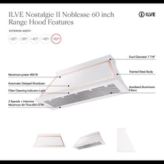 ILVE Nostalgie II Noblesse 60 inch Range Hood - UANB60 - The Home Selection