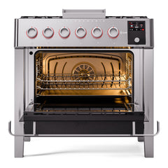 ILVE Panoramagic 36″ Dual Fuel Range with 6 Burners & Griddle - UPM09FDS3SS - The Home Selection