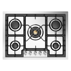 ILVE Professional Plus II 30 inch Built-In Gas Cooktop with 5 Burners, in Stainless Steel - UHCPT75SS - The Home Selection