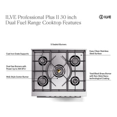 ILVE Professional Plus II 30 inch Dual Fuel Range - UP30 - The Home Selection