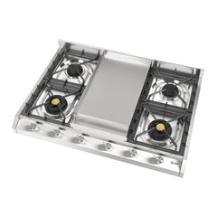 ILVE Professional Plus II 36" Built-In Cooktop with 4 Burners & Griddle – Stainless Steel - UHCP965FSS - The Home Selection