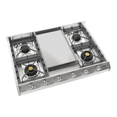 ILVE Professional Plus II 36" Built-In Cooktop with 4 Burners & Griddle – Stainless Steel - UHCP965FSS - The Home Selection