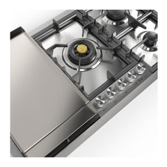 ILVE Professional Plus II 36 inch Built-In Gas Cooktop with Total Black Brass Burners, in Stainless Steel - UHCPT95 - The Home Selection