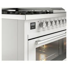 ILVE Professional Plus II 48" Dual Fuel Range 5 Sealed Burners + Griddle + French Top - UP48FS - The Home Selection