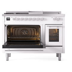 ILVE Professional Plus II 48" Dual Fuel Range 5 Sealed Burners + Griddle + French Top - UP48FS - The Home Selection