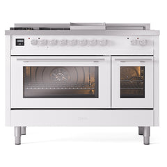 ILVE Professional Plus II 48" Dual Fuel Range 5 Sealed Burners + Griddle + French Top - UP48FS - The Home Selection
