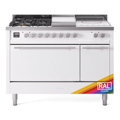 ILVE Professional Plus II 48" Dual Fuel Range 5 Sealed Burners + Griddle + French Top - UP48FS - The Home Selection