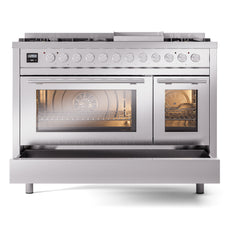 ILVE Professional Plus II 48" Dual Fuel Range 8 Sealed Burners + Griddle - UP48F - The Home Selection