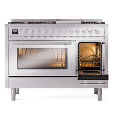 ILVE Professional Plus II 48" Dual Fuel Range 8 Sealed Burners + Griddle - UP48F - The Home Selection