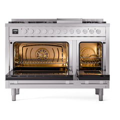 ILVE Professional Plus II 48" Dual Fuel Range 8 Sealed Burners + Griddle - UP48F - The Home Selection