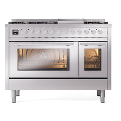 ILVE Professional Plus II 48" Dual Fuel Range 8 Sealed Burners + Griddle - UP48F - The Home Selection